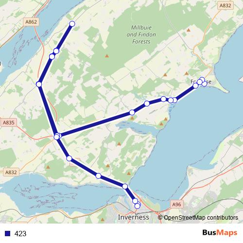 423 bus Line Map