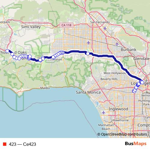 423 bus Line Map