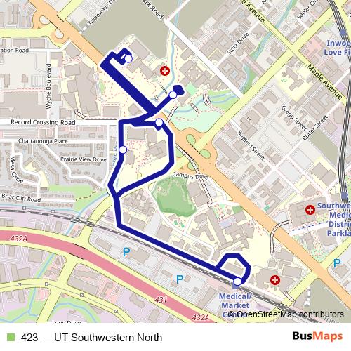 423 bus Line Map