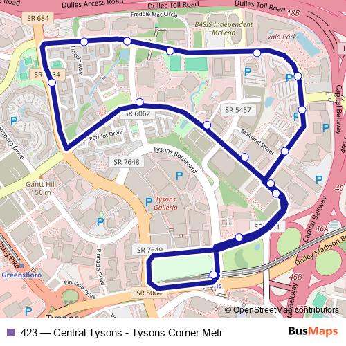 423 bus Line Map
