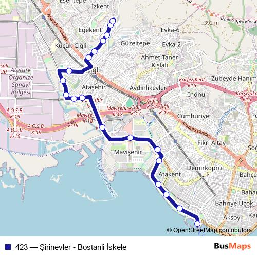 423 bus Line Map