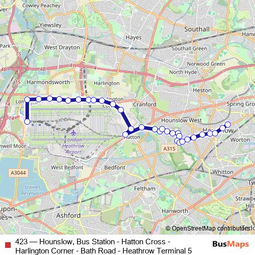423 bus Line Map