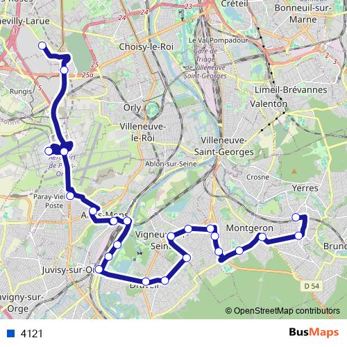 4121 bus Line Map