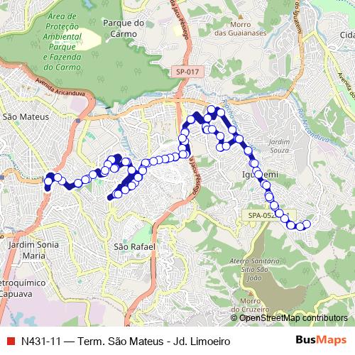 N431-11 bus Line Map