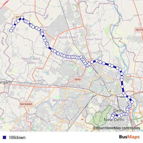 188down bus Line Map