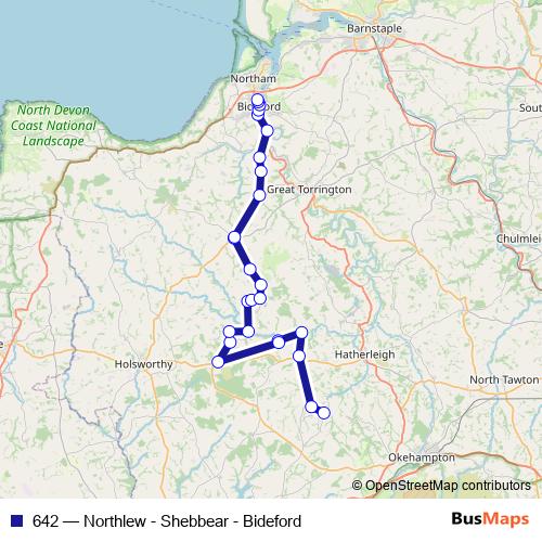 642 bus Line Map