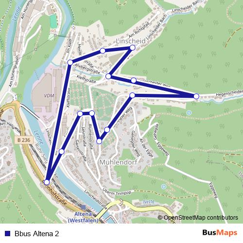 Bbus Altena 2 bus Line Map