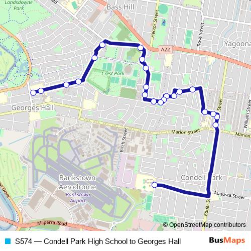 S574 bus Line Map