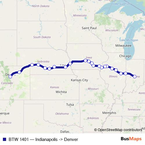 BTW 1401 bus Line Map