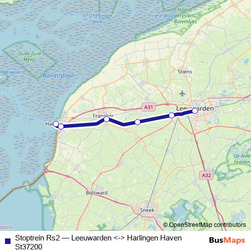 Stoptrein Rs2 rail Line Map
