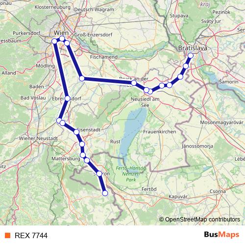 REX 7744 rail Line Map