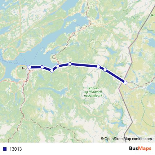 13013 bus Line Map