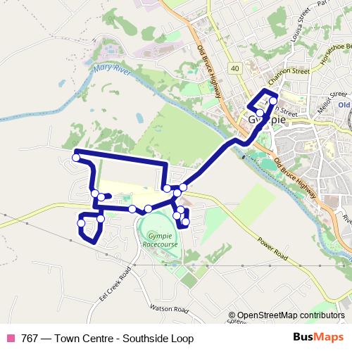 767 bus Line Map