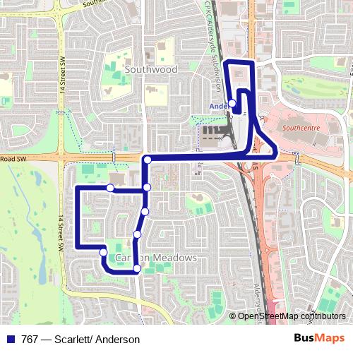 767 bus Line Map
