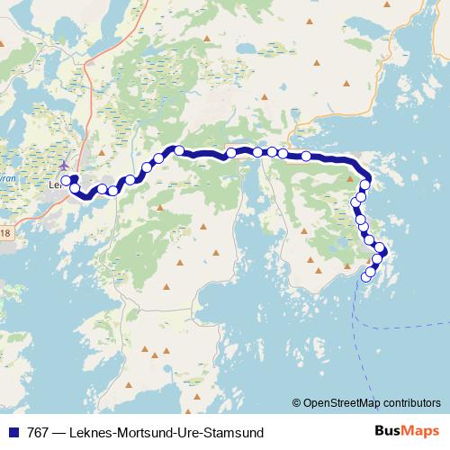 767 bus Line Map