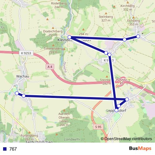 767 bus Line Map