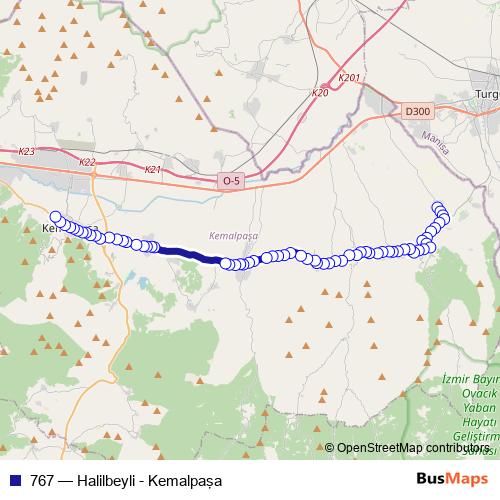 767 bus Line Map
