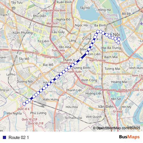 Route 02 1 bus Line Map