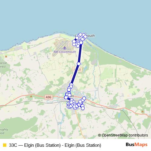 33C bus Line Map
