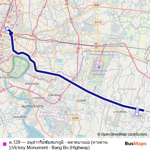 ต.129 bus Line Map