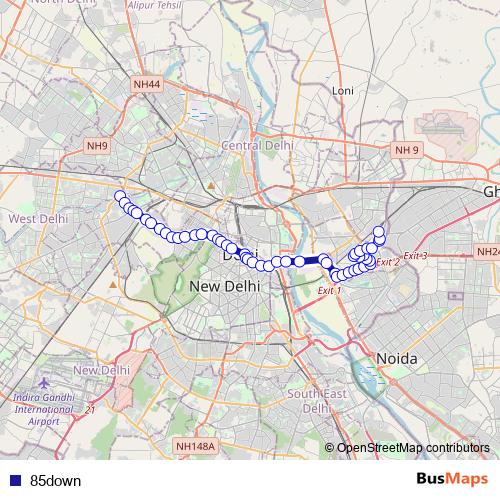 85down bus Line Map
