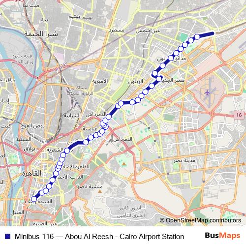 Minibus 116 bus Line Map