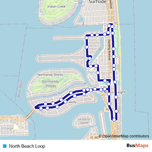 North Beach Loop bus Line Map