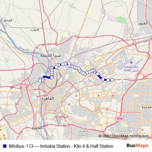 Minibus 113 bus Line Map
