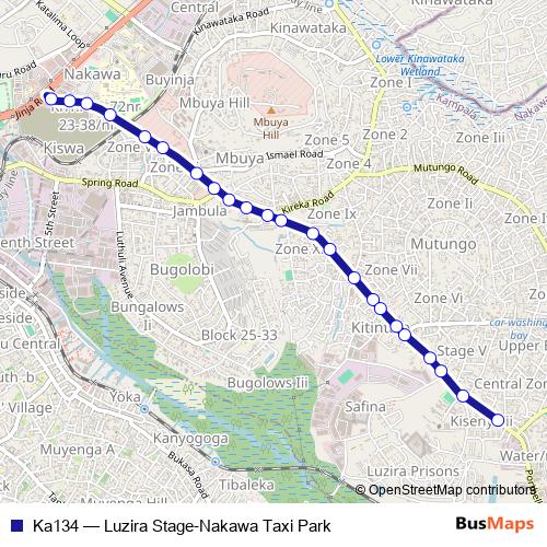 Ka134 bus Line Map