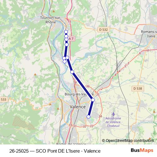 26-25025 bus Line Map