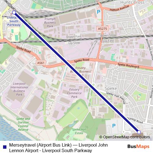 Merseytravel (Airport Bus Link) bus Line Map