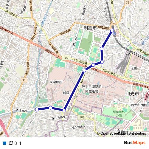 朝８１ bus Line Map