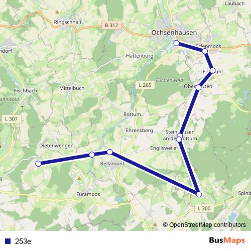 253e bus Line Map