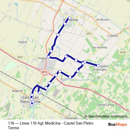 116 bus Line Map