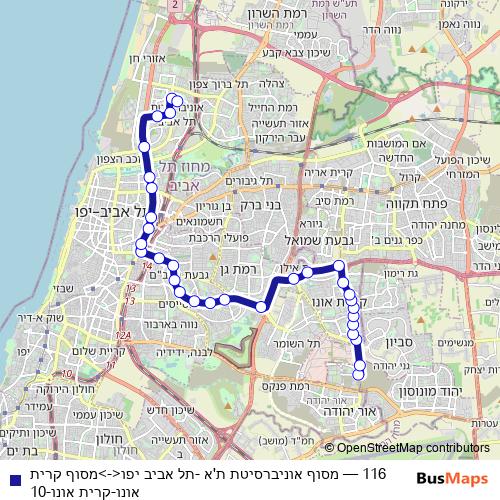 116 bus Line Map