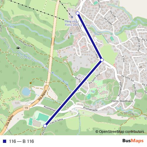 116 bus Line Map