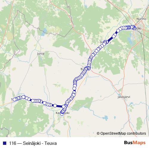 116 bus Line Map