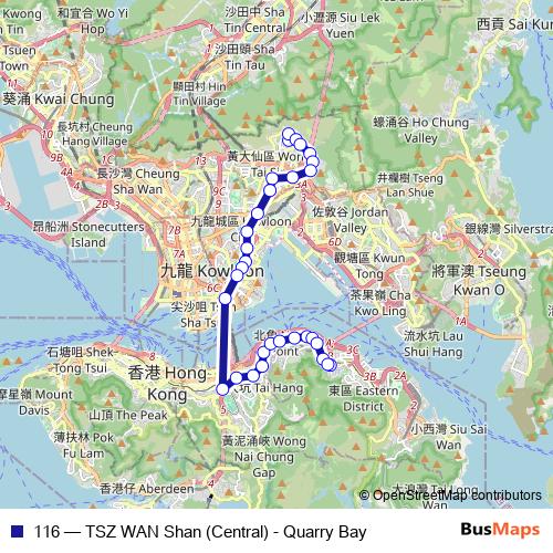116 bus Line Map