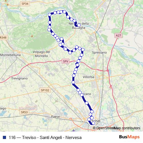 116 bus Line Map
