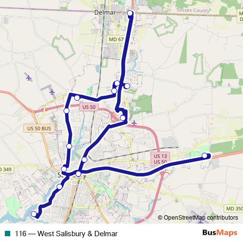 116 bus Line Map