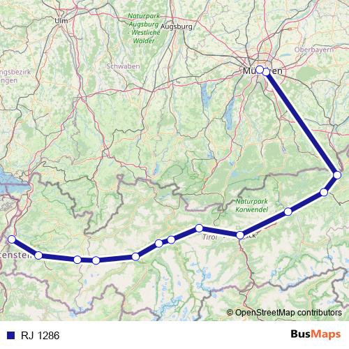 RJ 1286 rail Line Map