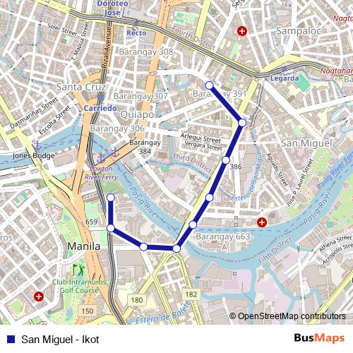 San Miguel - Ikot bus Line Map