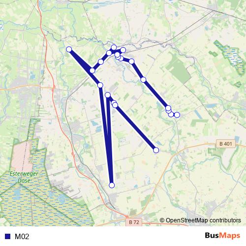 M02 bus Line Map