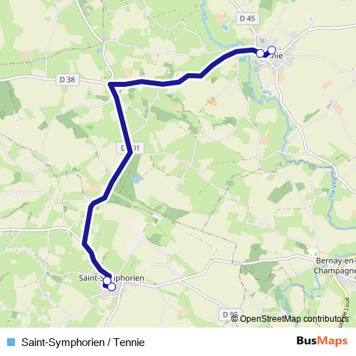 Saint-Symphorien / Tennie bus Line Map