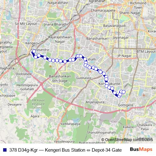 378 D34g-Kgr bus Line Map