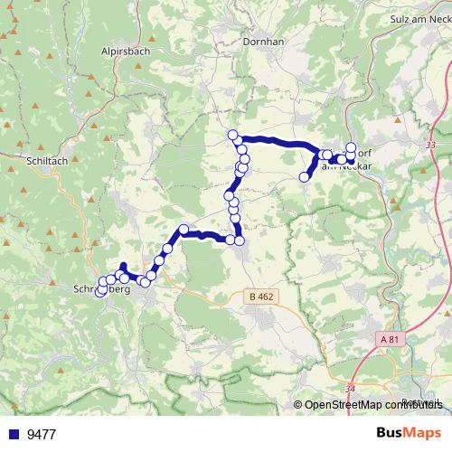 9477 bus Line Map