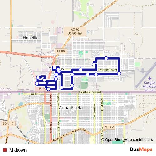Midtown bus Line Map