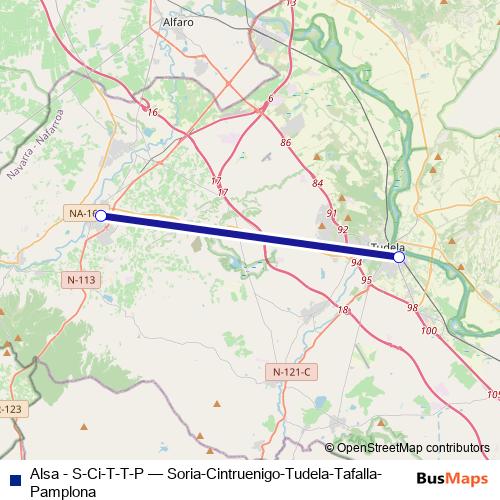 Alsa - S-Ci-T-T-P bus Line Map