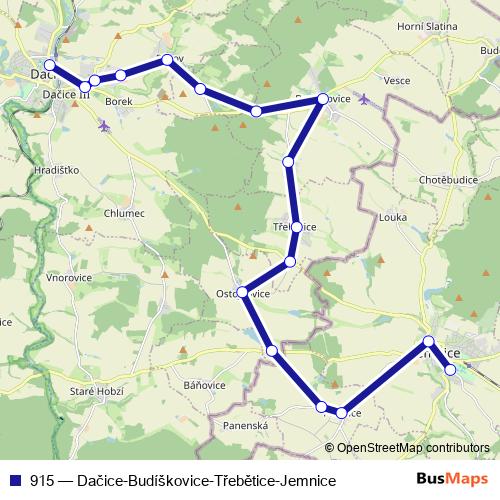 915 bus Line Map