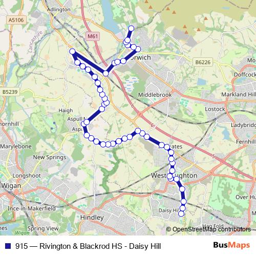 915 bus Line Map